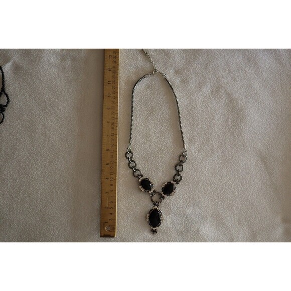 Lot of 4 Vintage Necklaces Bib Black Faceted Beads Cookie Lee Napier Pendant - Picture 13 of 16